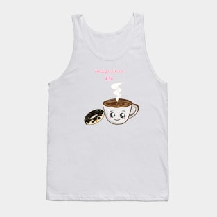 happiness is donut and coffee Tank Top